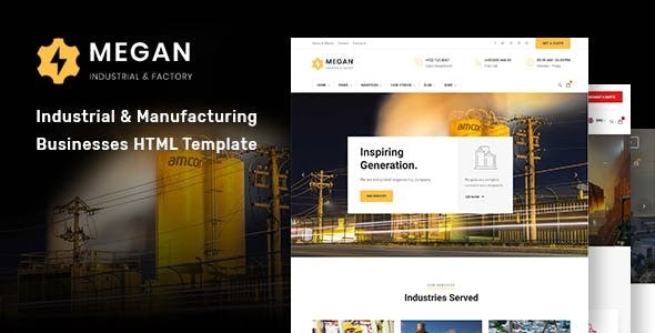 Megan - Industrial & Manufacturing Businesses HTML Template